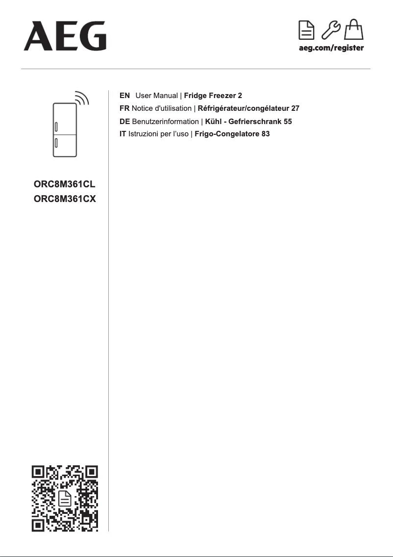 Page 1 de la notice Manuel utilisateur AEG ORC8M361CL