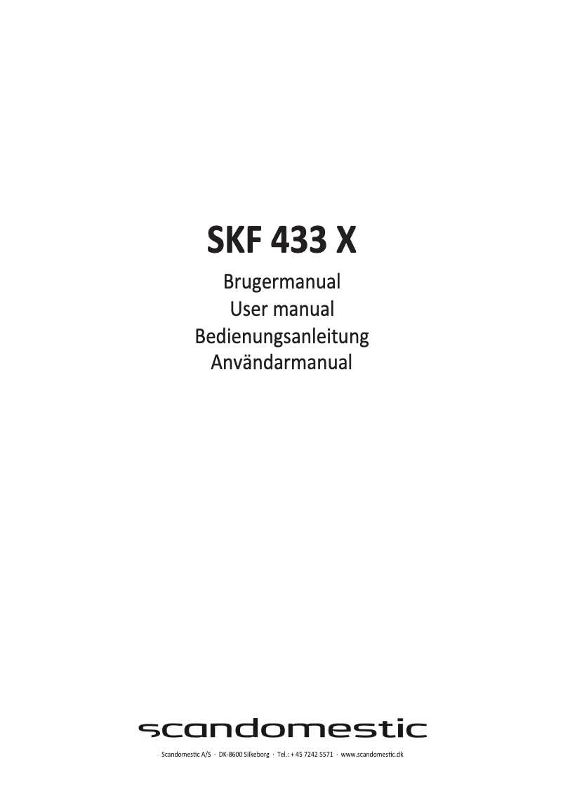 Image de la première page du manuel de l'appareil SKF 433 X