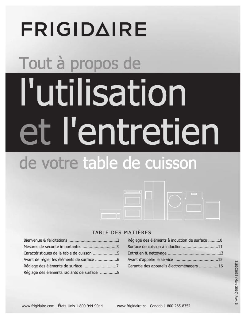 Page n°1 - Manuel utilisateur Frigidaire FPCC3685KS