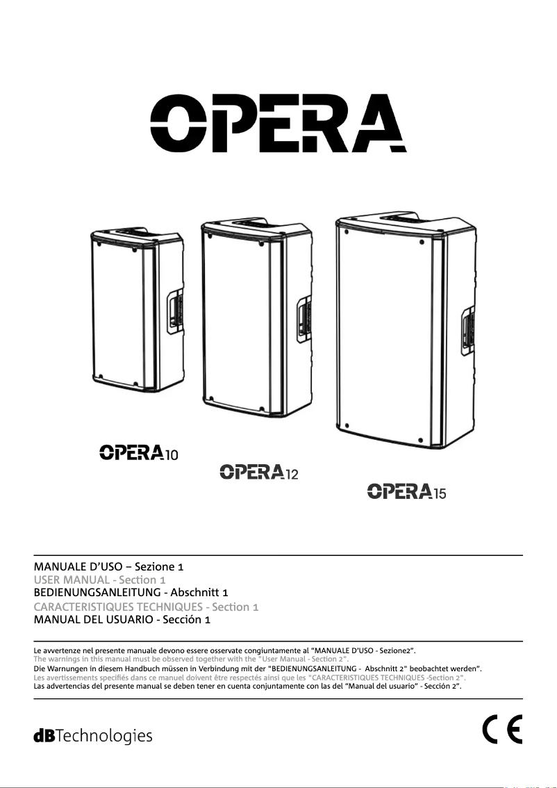 Page 1 de la notice Manuel utilisateur DB Technologies Opera 15