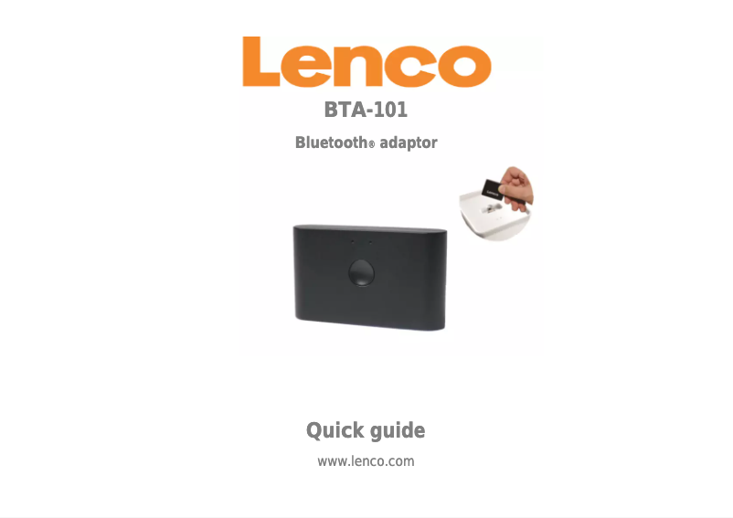Page 1 of the manual User Manual Lenco BTA-101