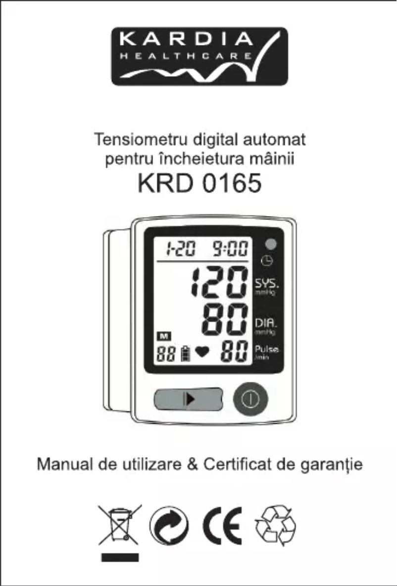 Imagen de la primera página del manual del dispositivo KRD 0165