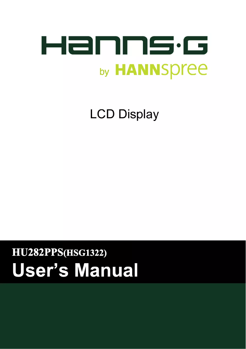 Page 1 de la notice Manuel utilisateur Hannspree HU282PPS