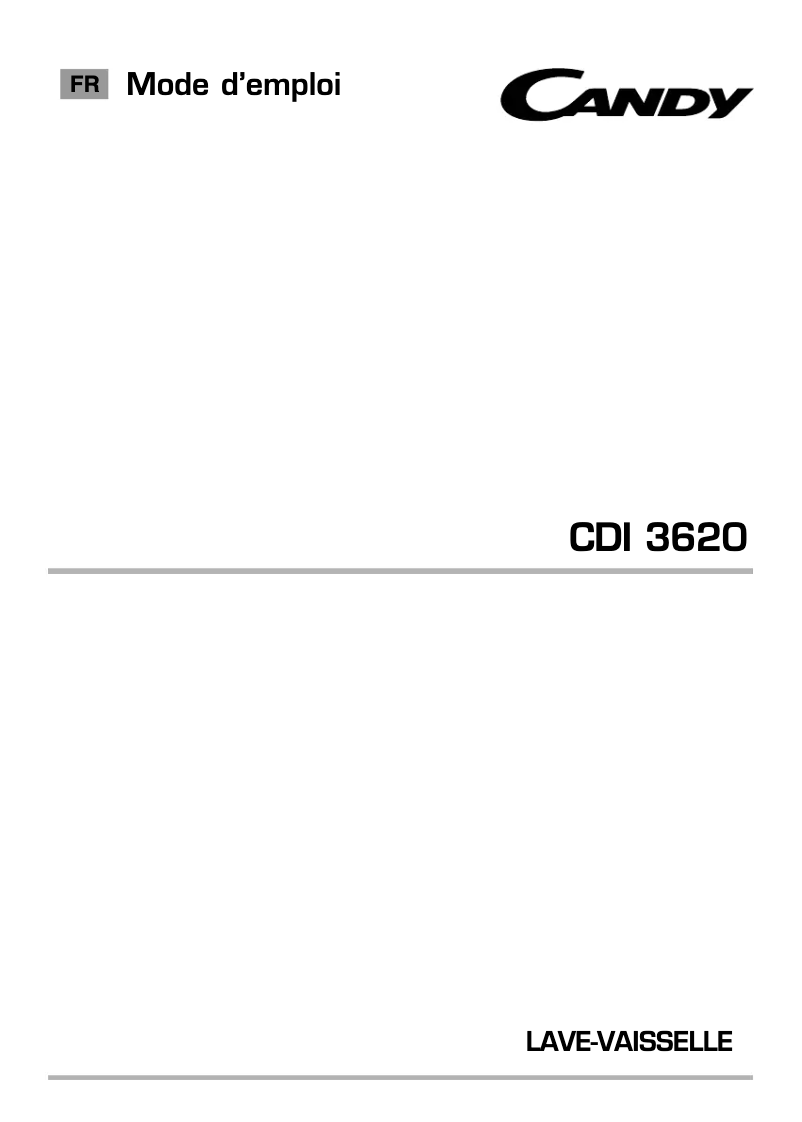 Image de la première page du manuel de l'appareil CDI 3620-47