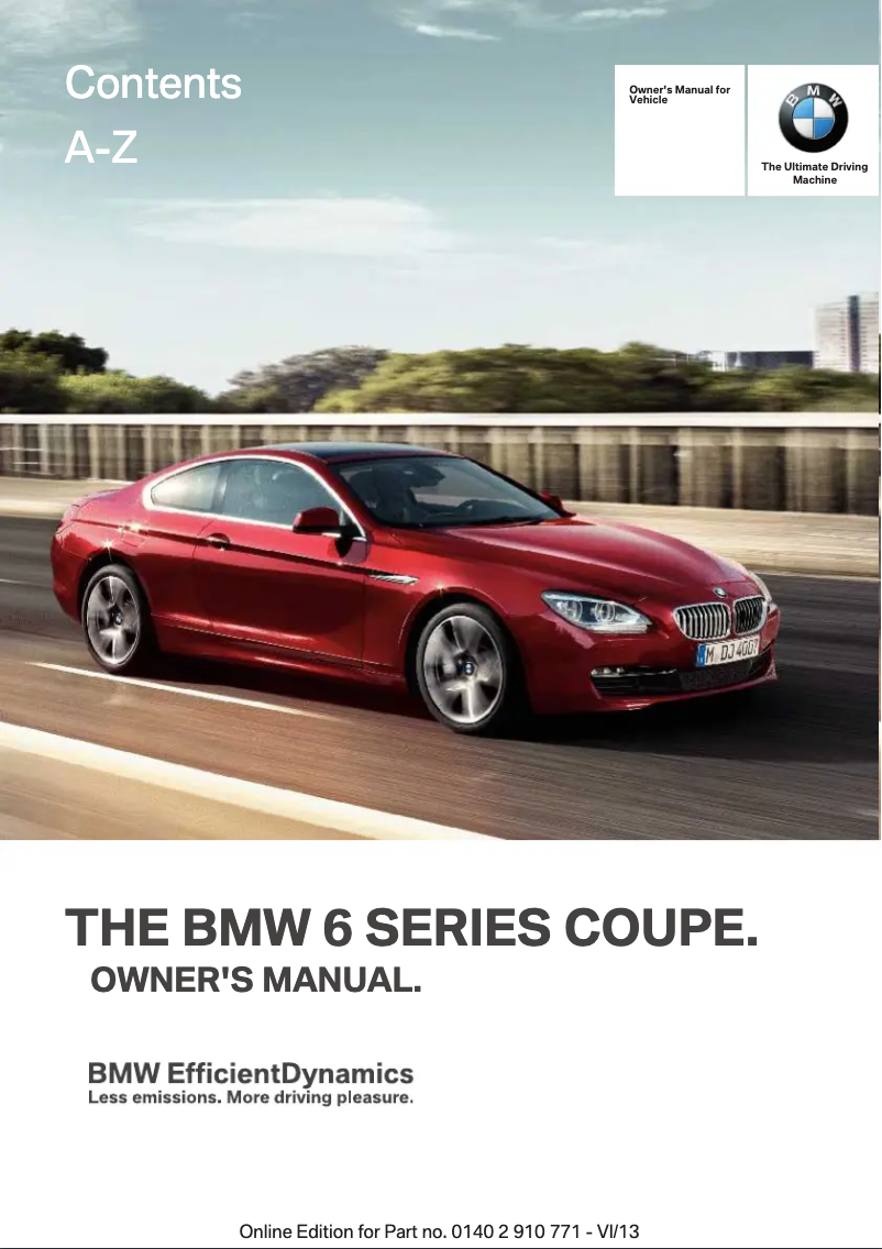 Page 1 de la notice Manuel utilisateur BMW 650i Coupe (2014)