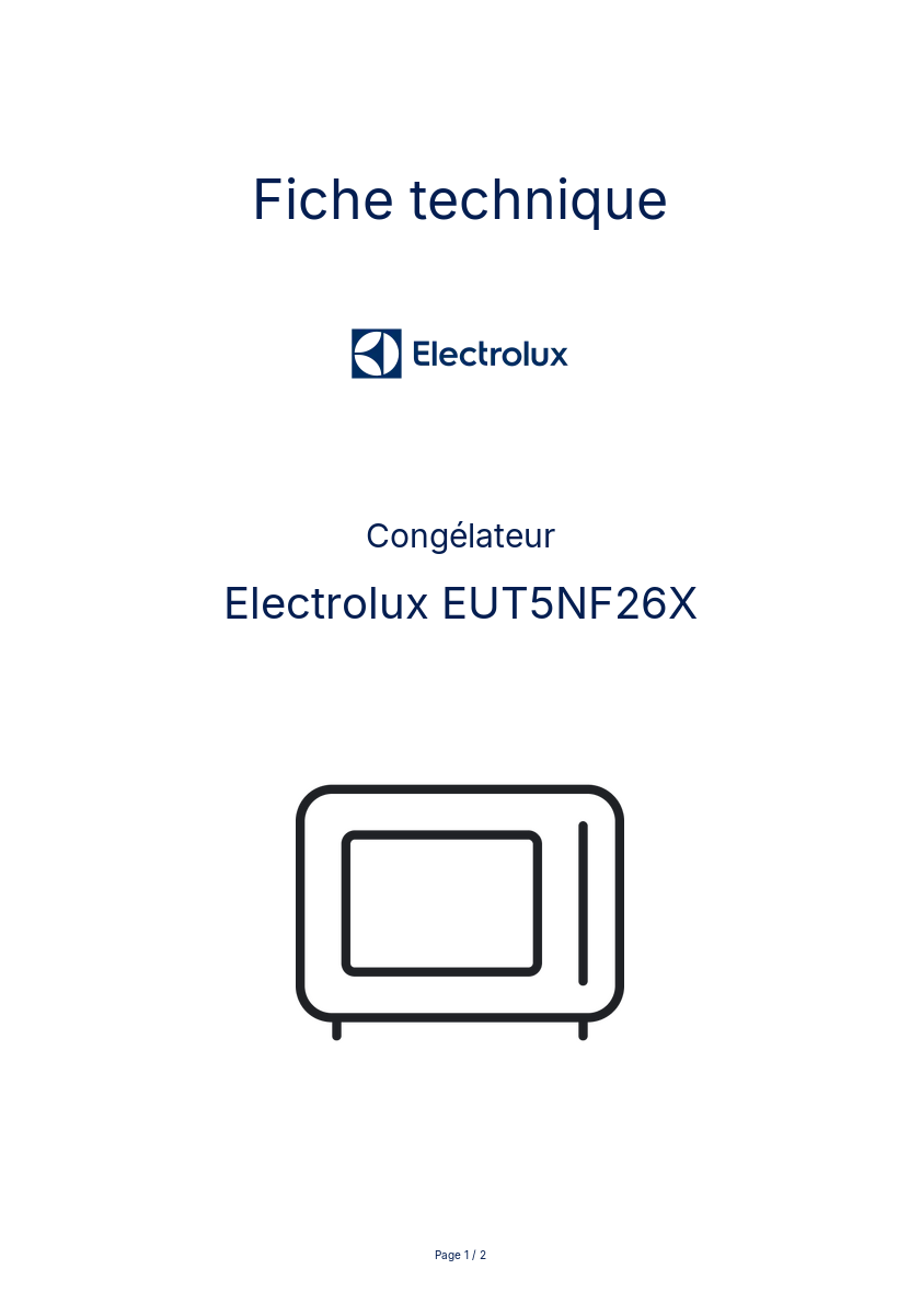 Image de la première page du manuel de l'appareil EUT5NF26X