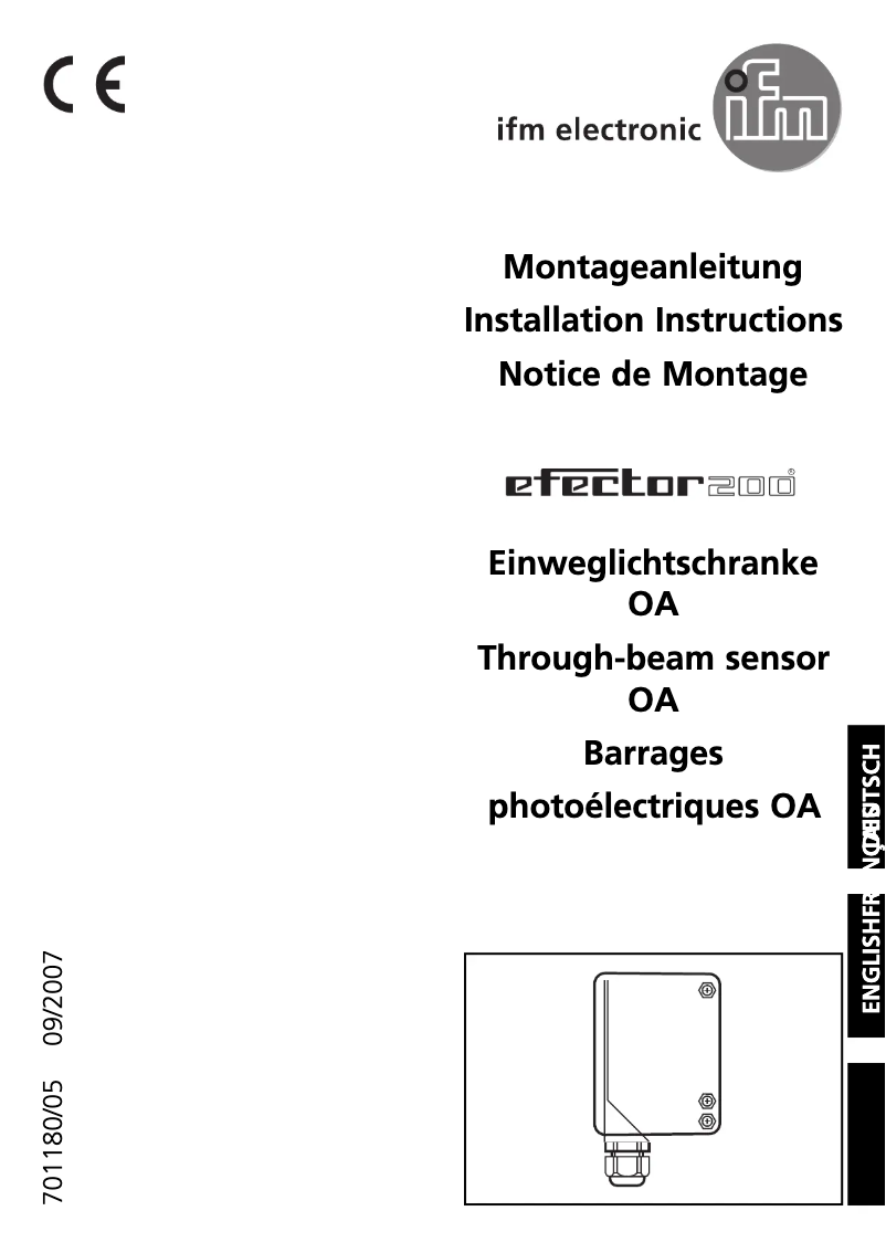 Page n°1 - Manuel utilisateur IFM OA5114