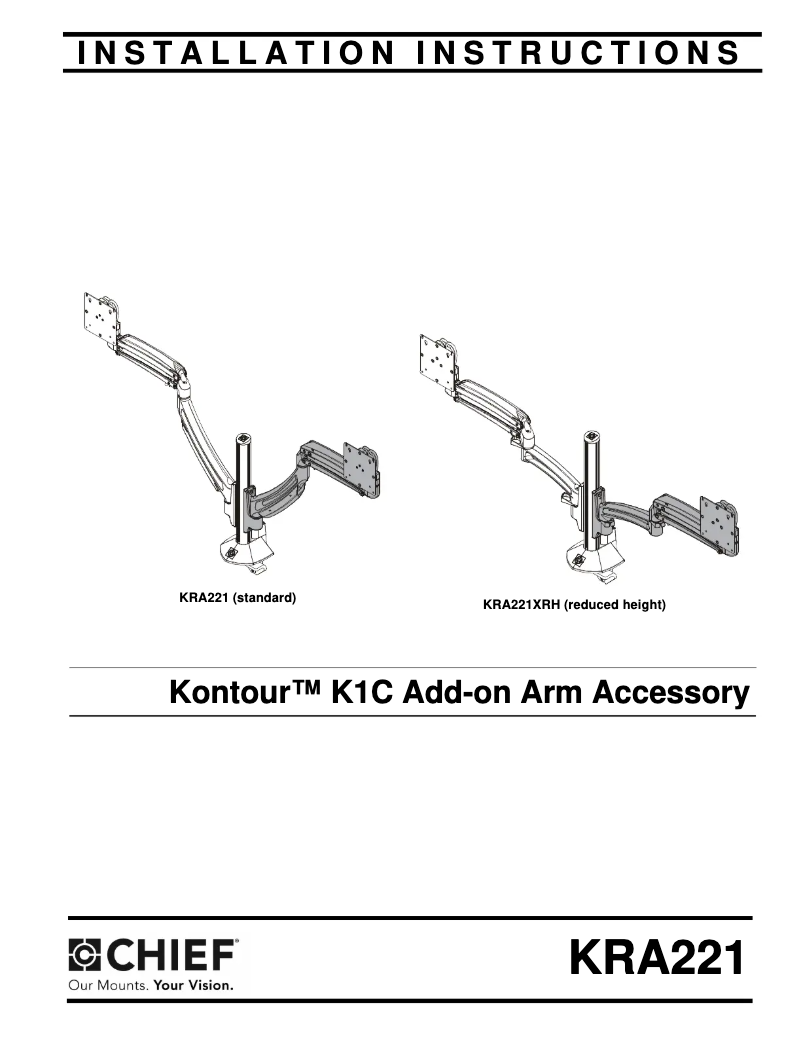 Page n°1 - Manuel utilisateur Chief KRA221SXRH