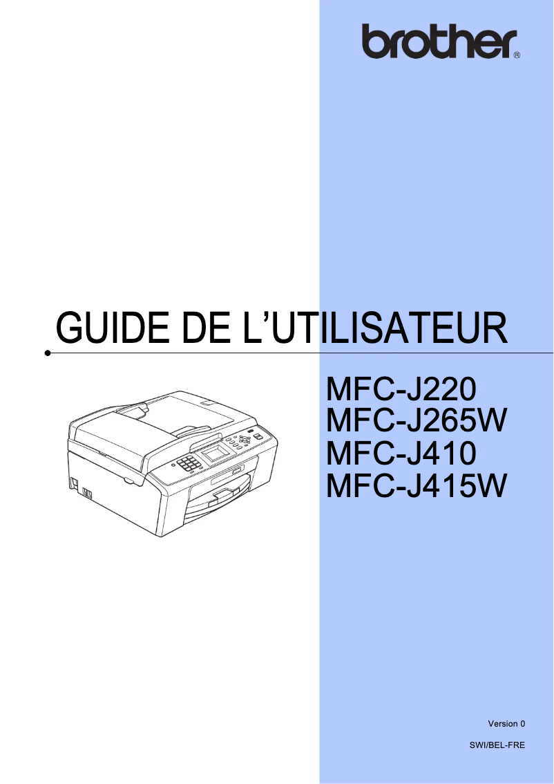 Image de la première page du manuel de l'appareil MFC-J410