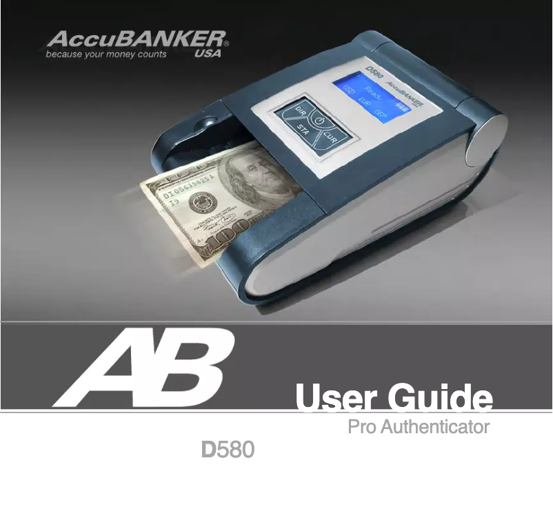 Page 1 de la notice Manuel utilisateur AccuBANKER D580