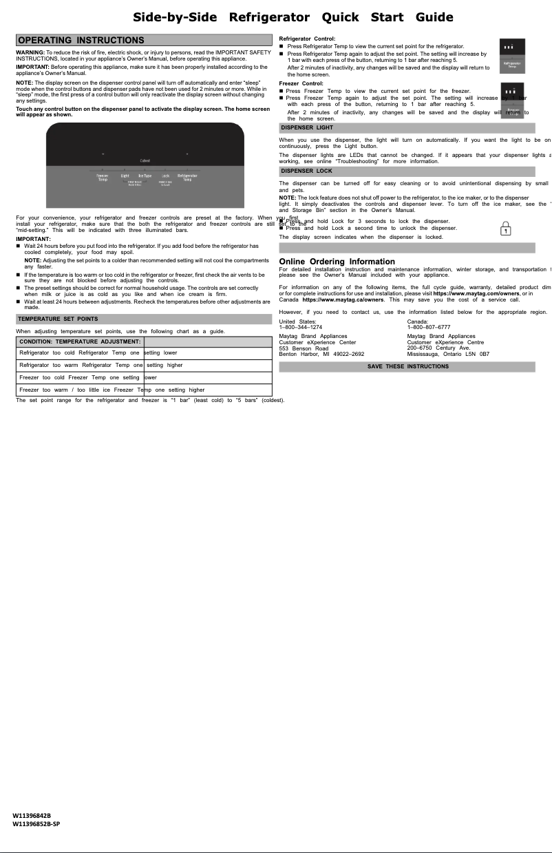 Page 1 de la notice Guide de démarrage rapide Maytag MSS25C4MGW
