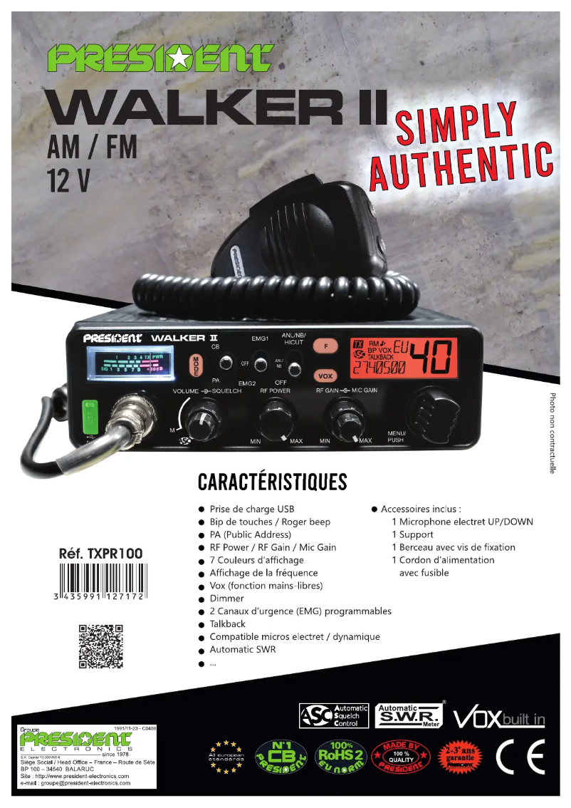 Image de la première page du manuel de l'appareil Walker II