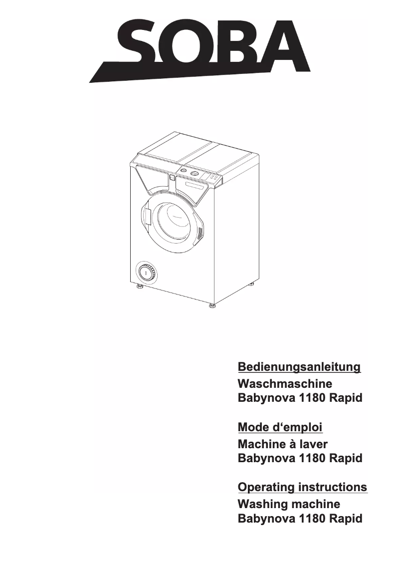 Page n°1 - Manuel utilisateur Soba Babynova 1180 rapid