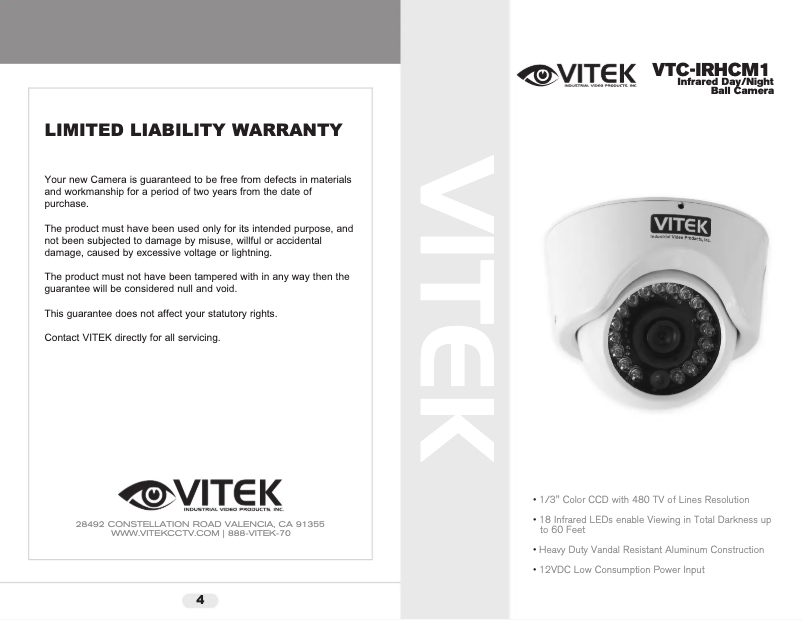 Página 1 del manual Manual de usuario Vitek VTC-IRHCM1