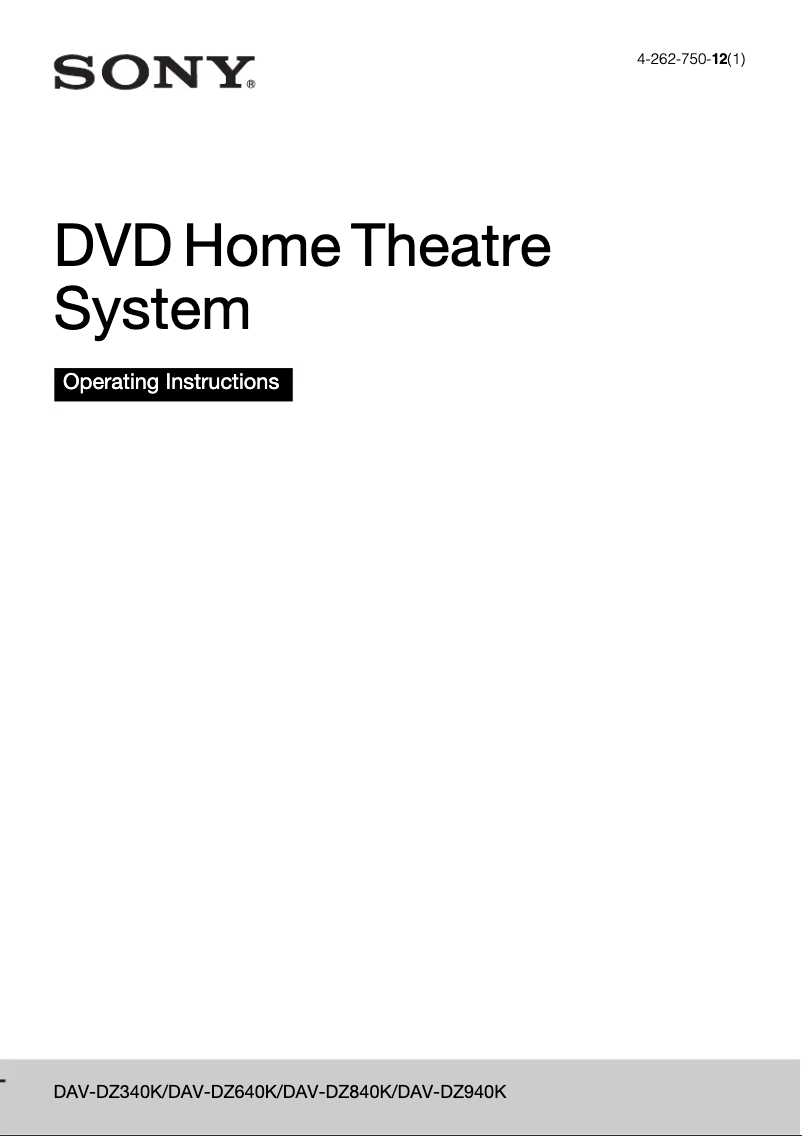 Página 1 del manual Manual de usuario Sony DAV-DZ340M