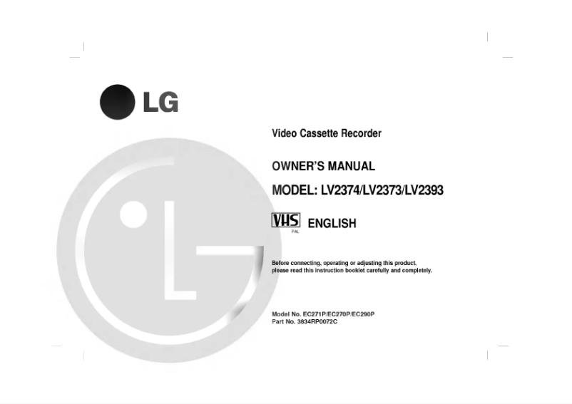Page n°1 - Manuel utilisateur LG FC250P