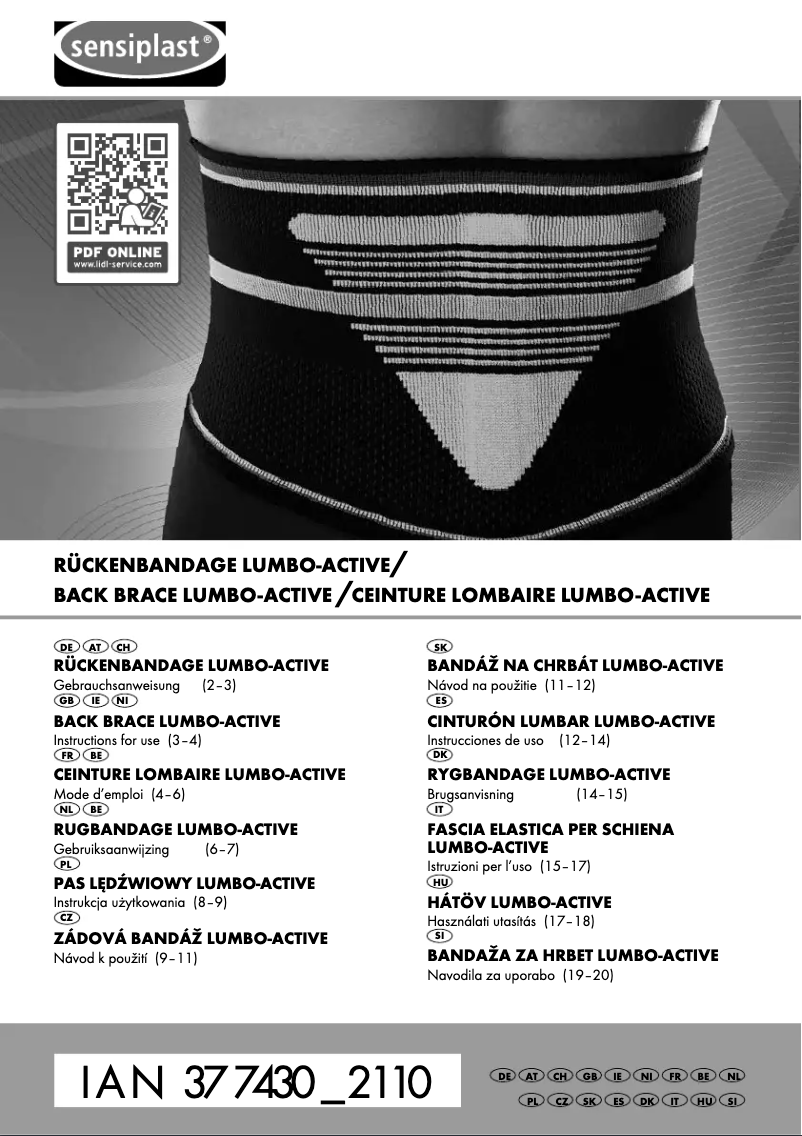 Page 1 de la notice Manuel utilisateur Sensiplast IAN 377430