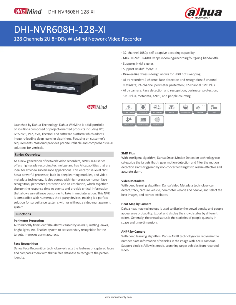 Image de la première page du manuel de l'appareil NVR608H-128-XI
