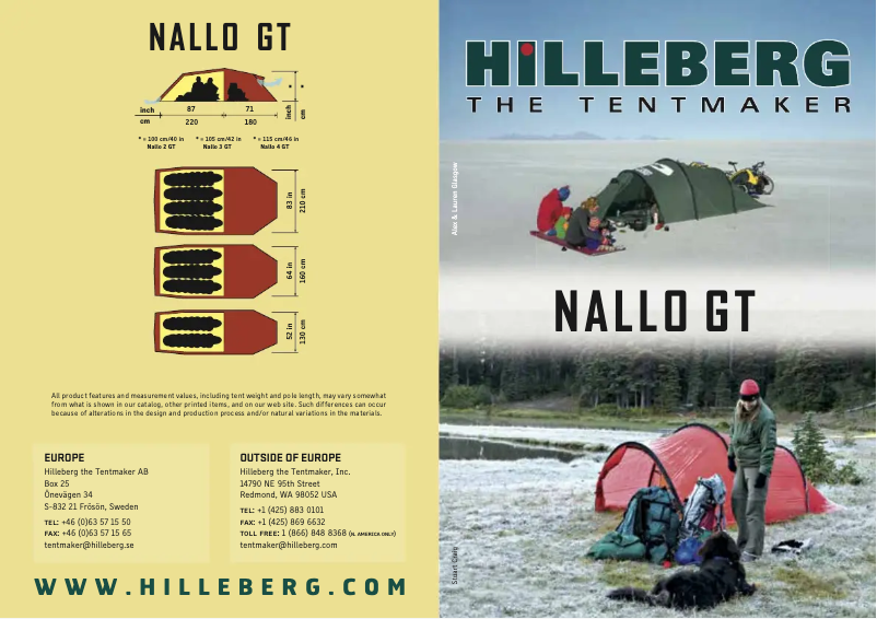 Page 1 de la notice Manuel utilisateur Hilleberg Nallo 4 GT