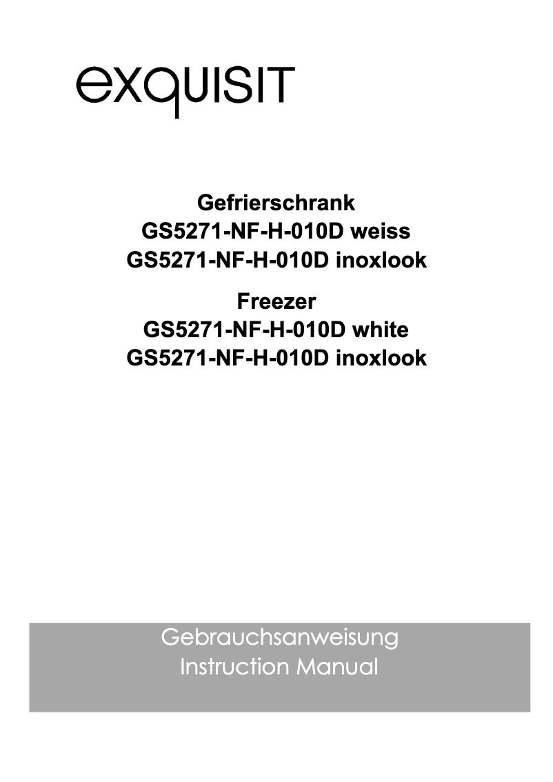Image de la première page du manuel de l'appareil GS5271-NF-H-010D