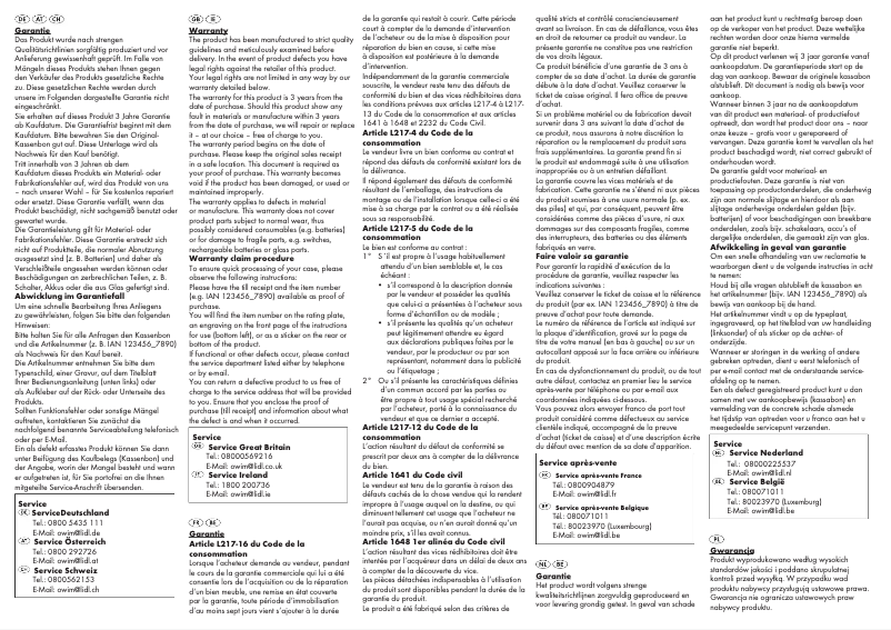 Page n°1 - Manuel utilisateur Crivit HG04378B