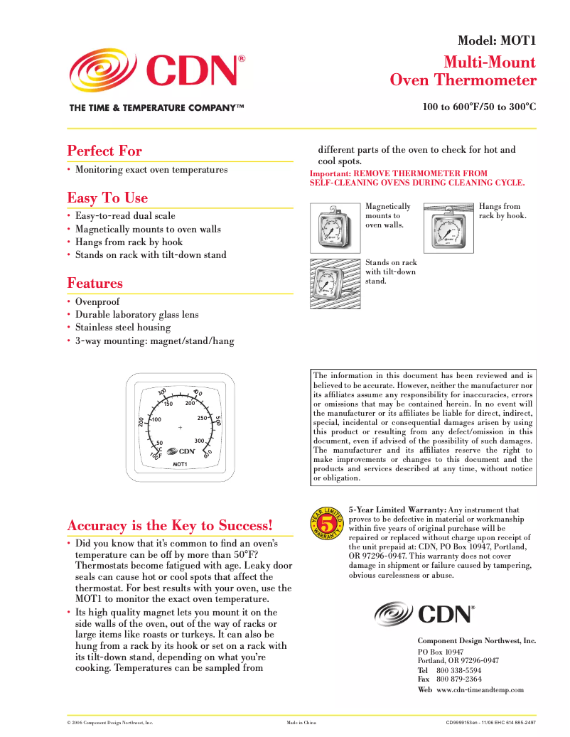 Page n°1 - Manuel utilisateur CDN MOT1