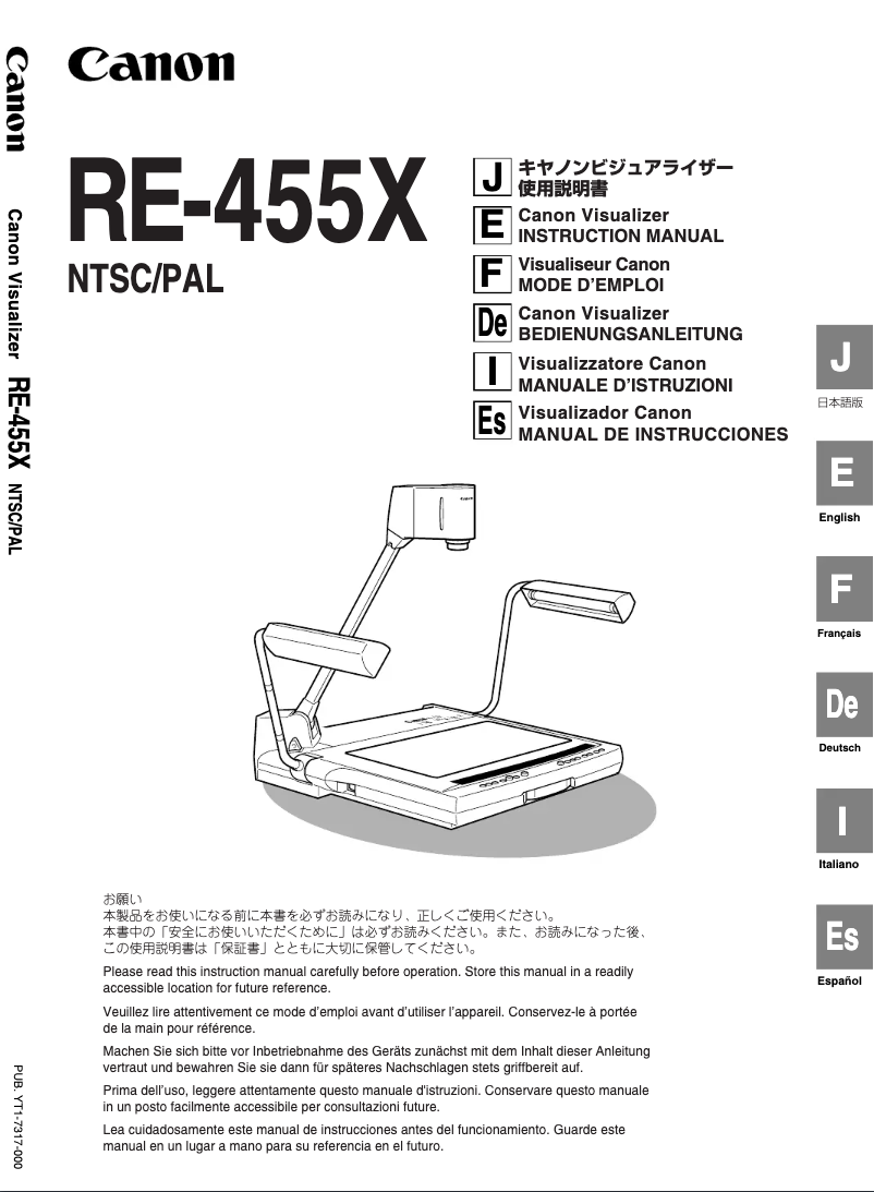 Page 1 de la notice Manuel utilisateur Canon RE-455X