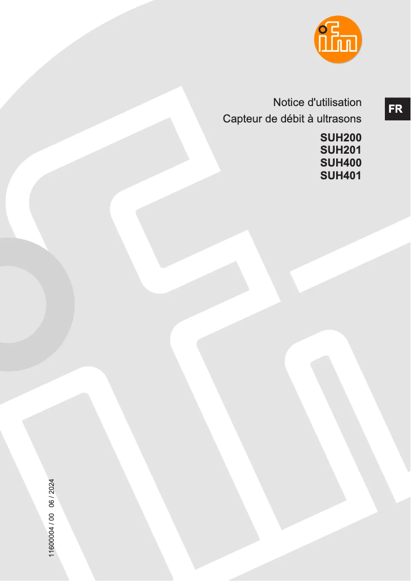 Page n°1 - Manuel utilisateur IFM SUH400