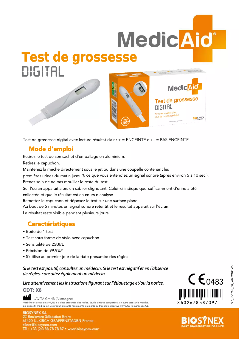 Page n°1 - Manuel utilisateur MedicAid Digital