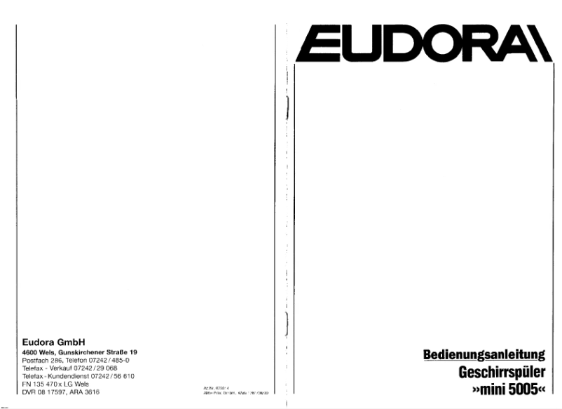 Page 1 of the manual User Manual Eudora Mini 5005