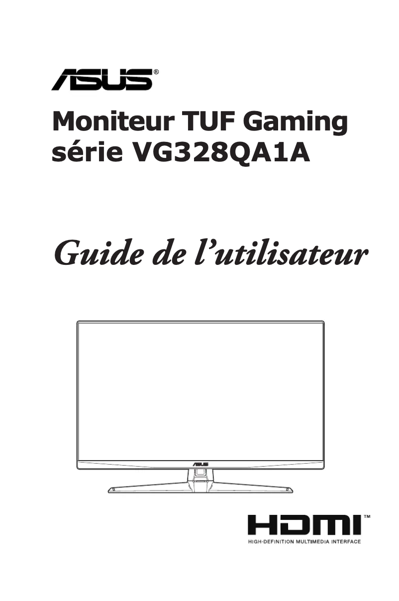 Image de la première page du manuel de l'appareil TUF Gaming VG328QA1A