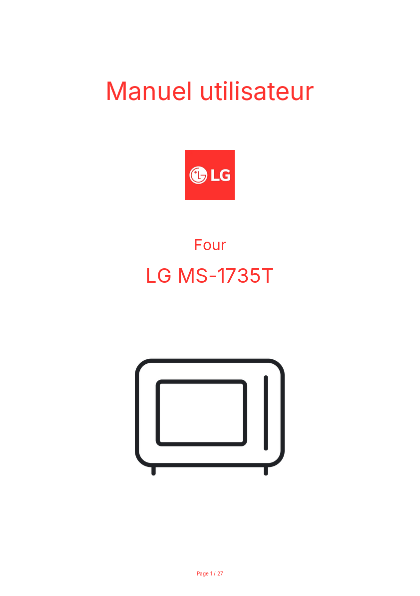 Image de la première page du manuel de l'appareil MS-1735T