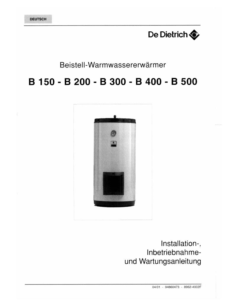 Page 1 de la notice Manuel utilisateur De Dietrich B 150