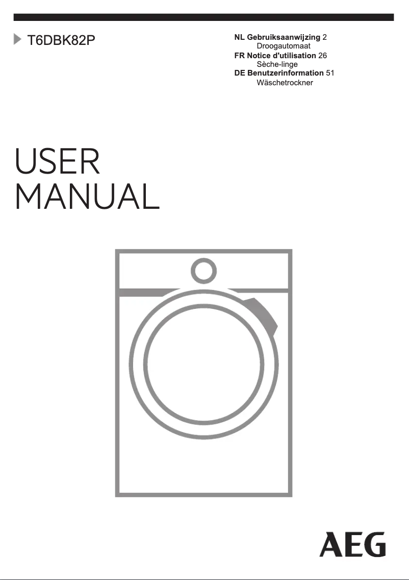 Page n°1 - Manuel utilisateur AEG T6DBK82P