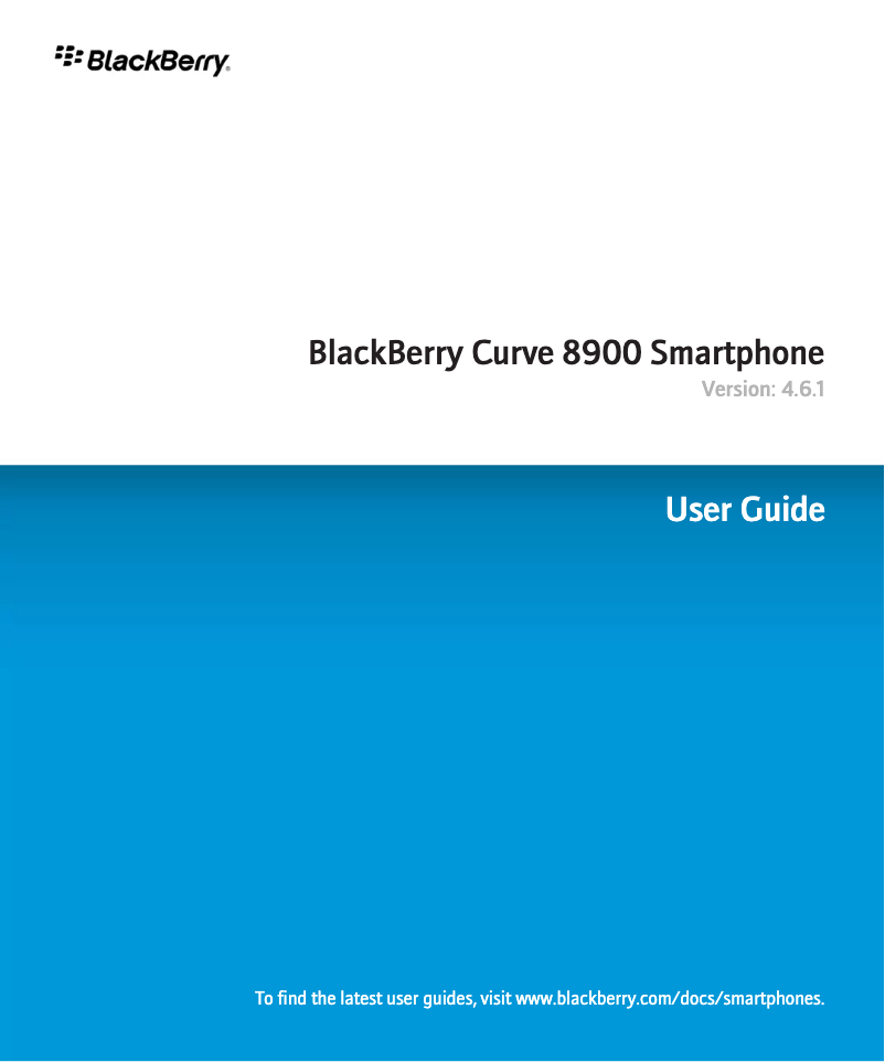Page n°1 - Manuel utilisateur BlackBerry Javelin 8900