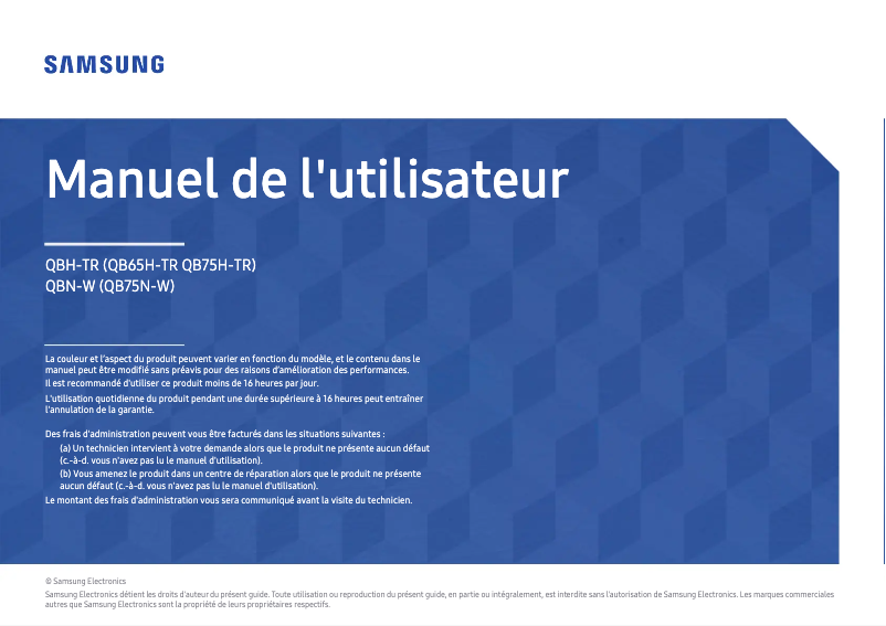 Image de la première page du manuel de l'appareil LH75QBNWLGC