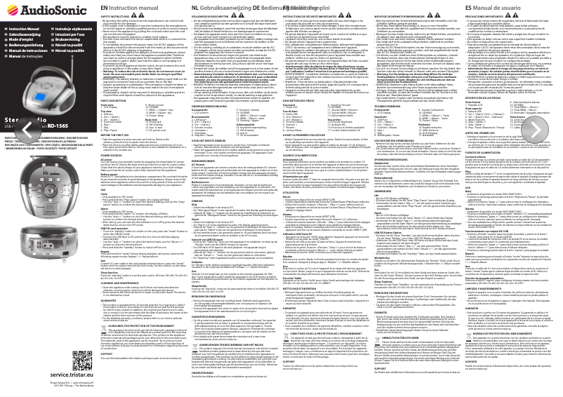 Image de la première page du manuel de l'appareil RD-1565