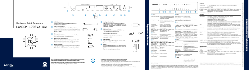Page 1 de la notice Manuel utilisateur Lancom 1793VA-4G+