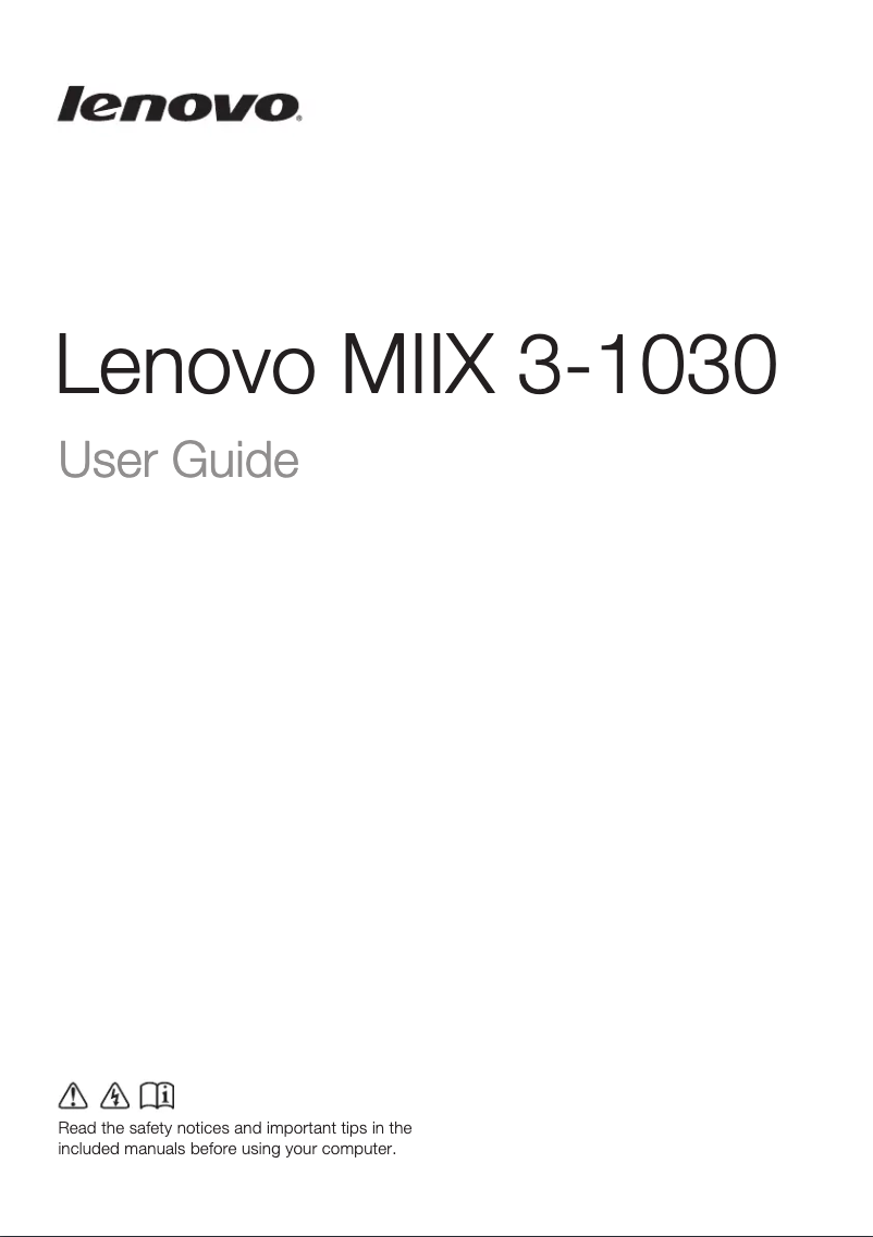 Page 1 de la notice Manuel utilisateur Lenovo Miix 3