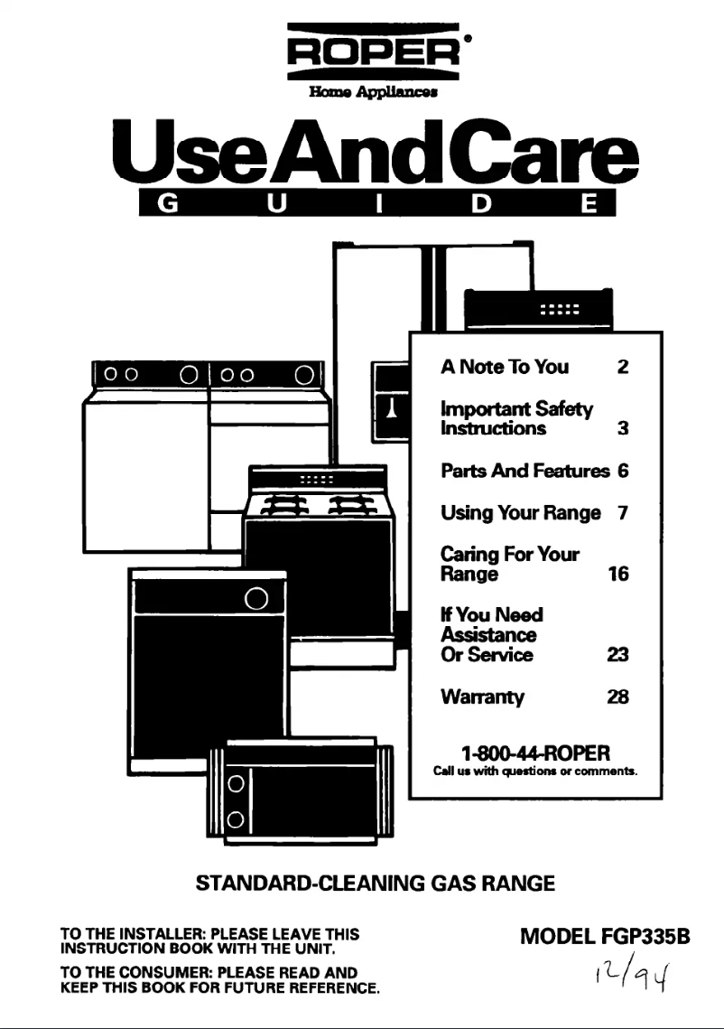 Image de la première page du manuel de l'appareil FGP335BL4
