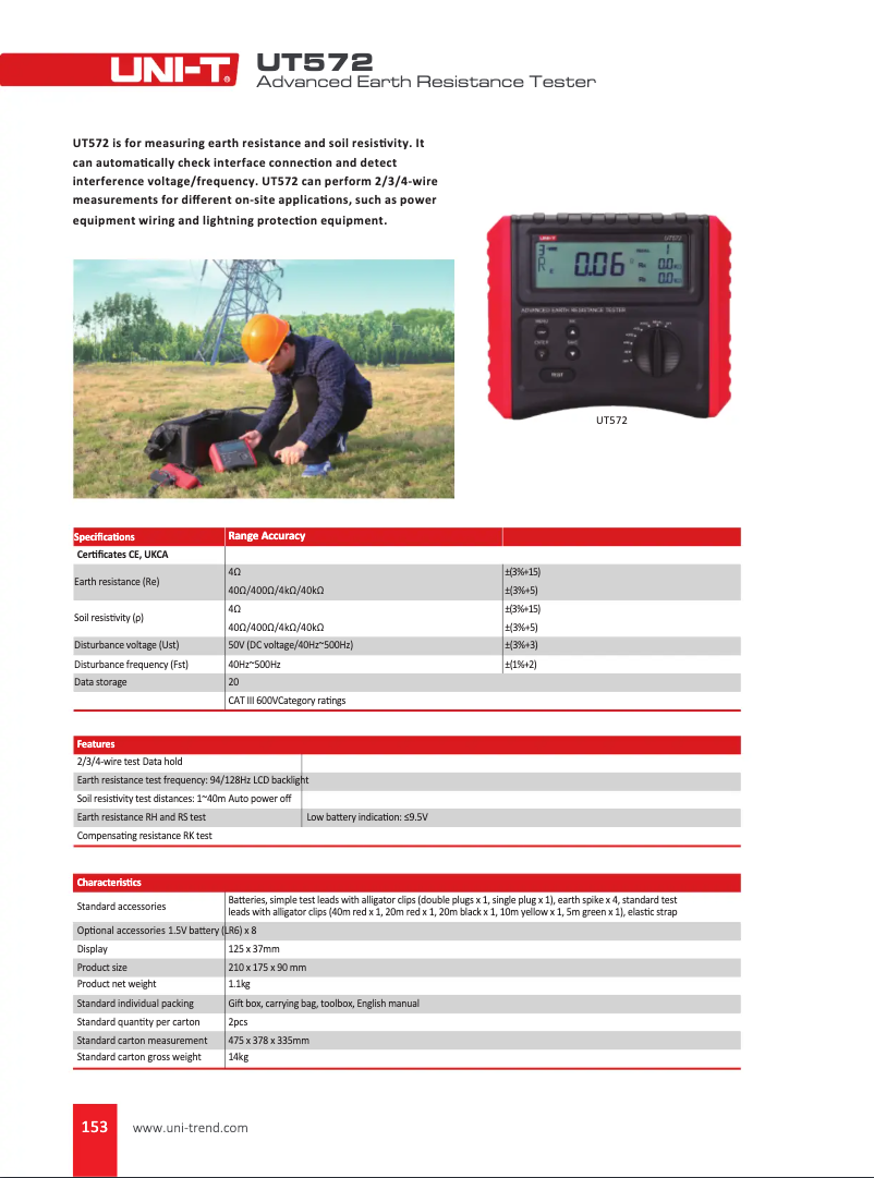 Page n°1 - Manuel utilisateur Uni-T UT572