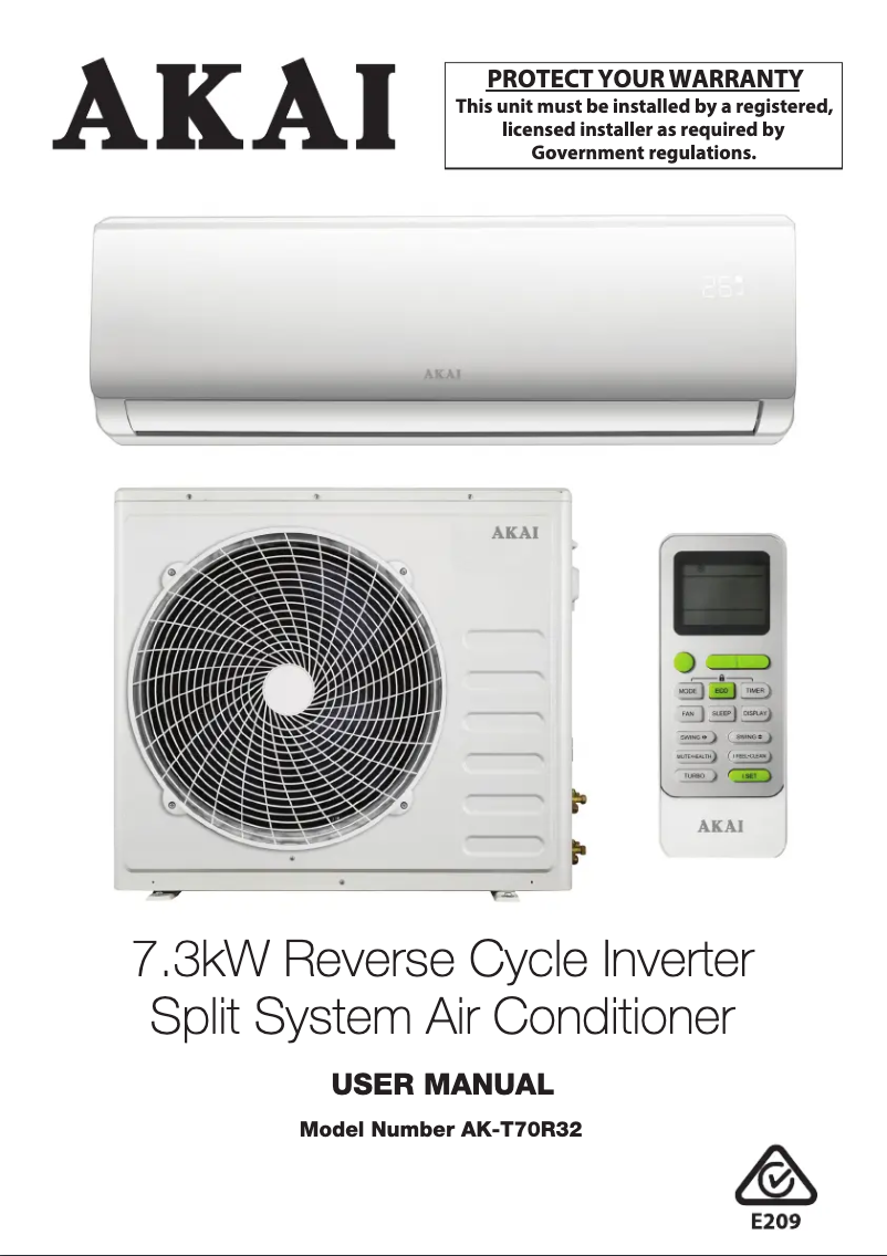 Page 1 de la notice Manuel utilisateur AKAI AK-T70R32