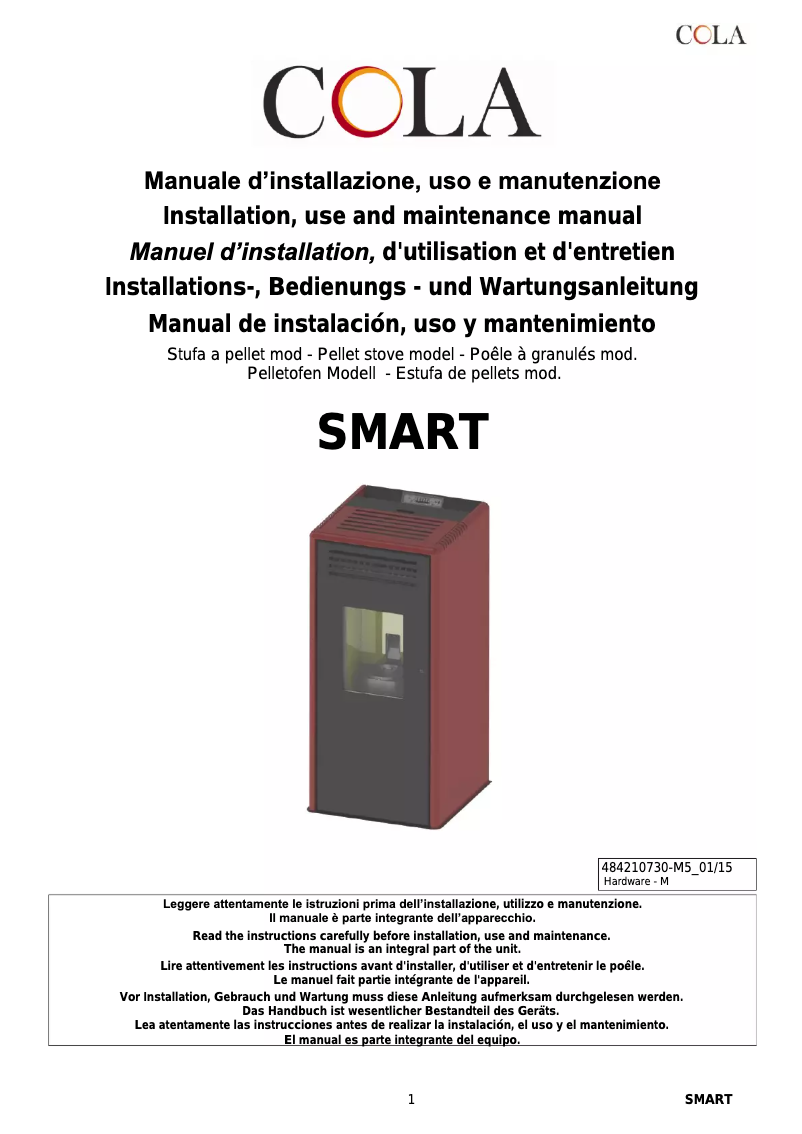 Page n°1 - Manuel utilisateur Cola Smart