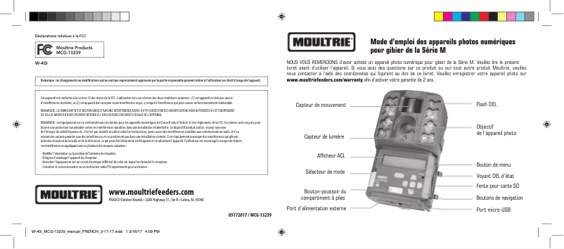 Page 1 of the manual User Manual Moultrie D-35