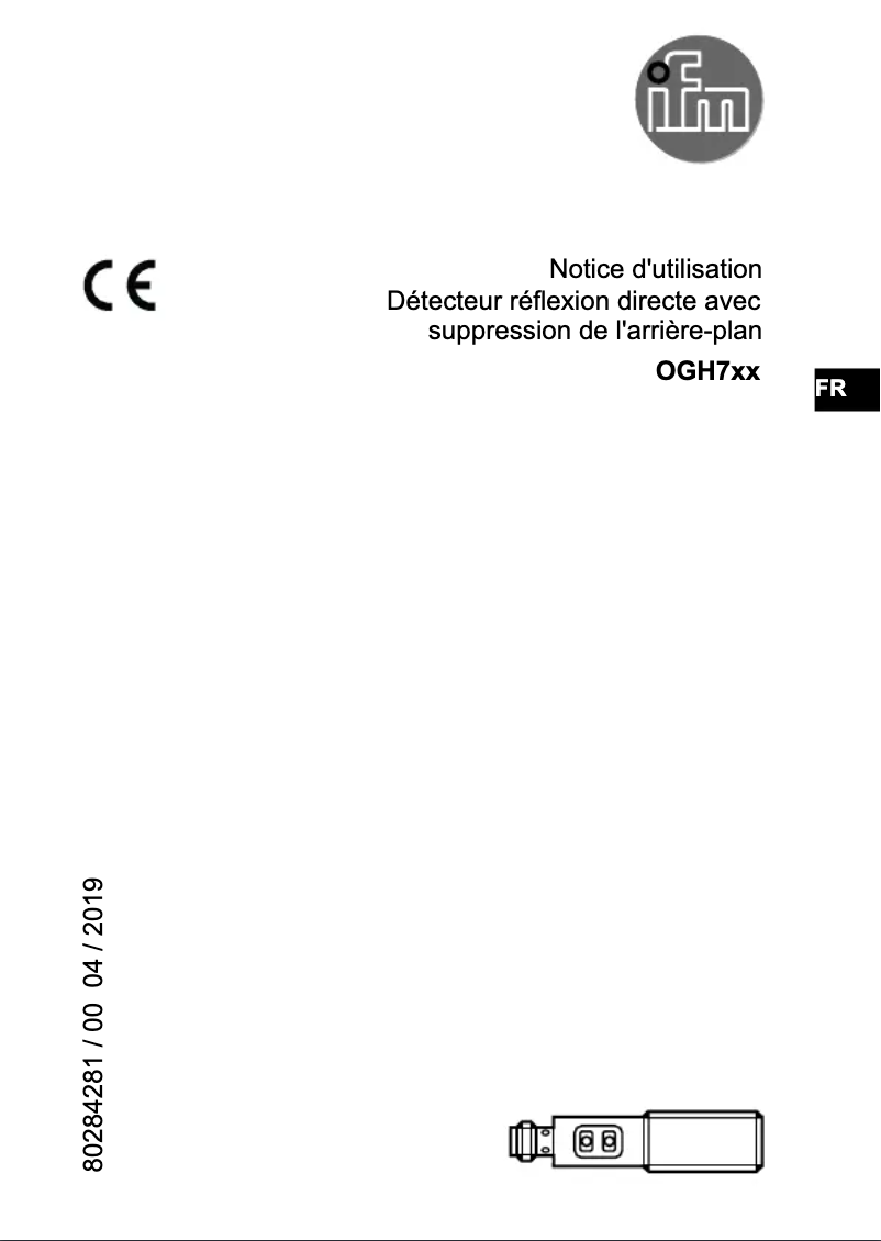 Page n°1 - Manuel utilisateur IFM OGH700