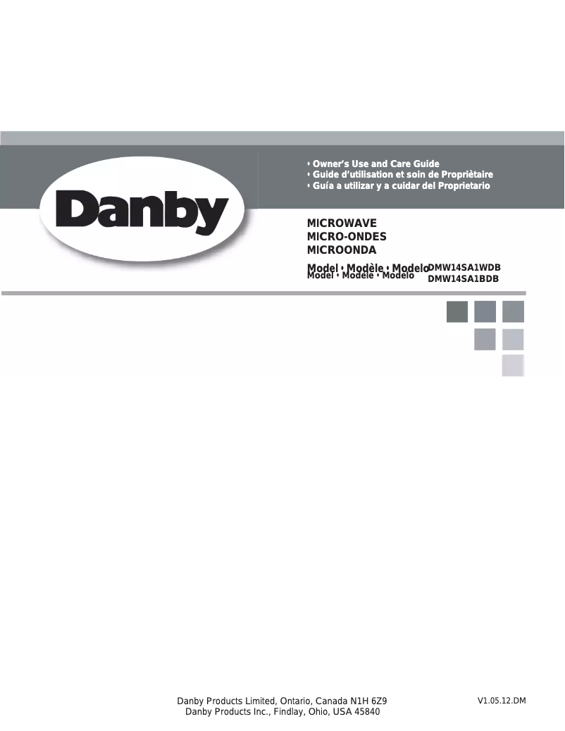 Page 1 de la notice Mode d'emploi Danby DMW14SA1WDB