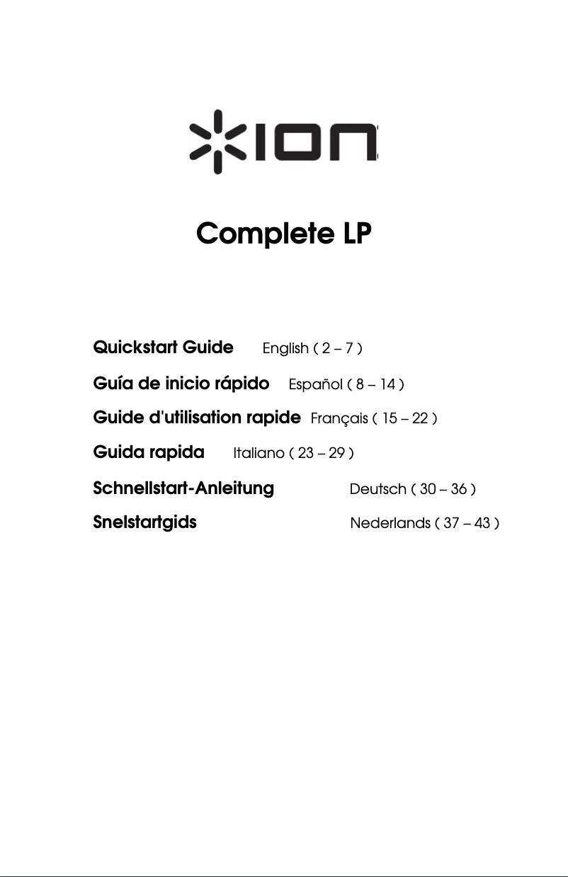 Page 1 de la notice Manuel utilisateur ION Complete LP