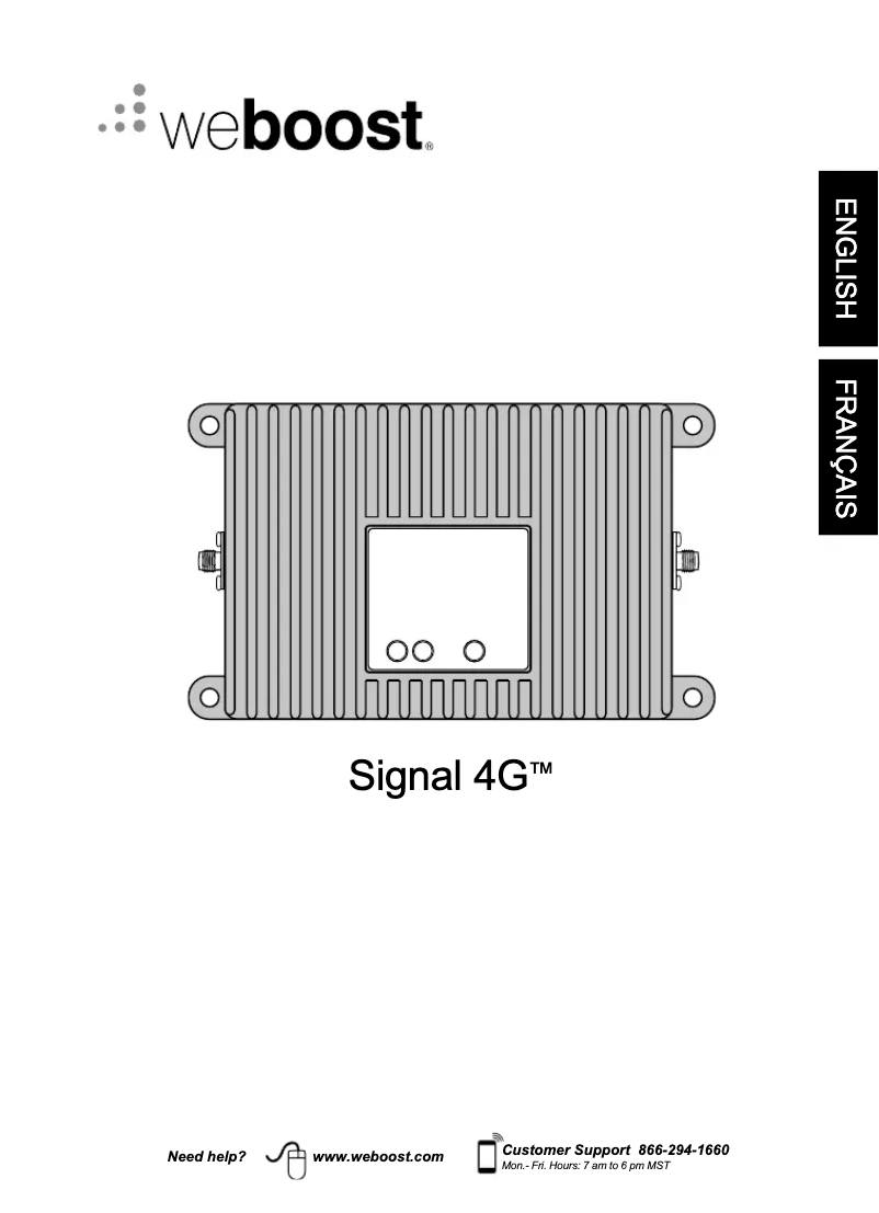 Image de la première page du manuel de l'appareil weBoost Signal 4G