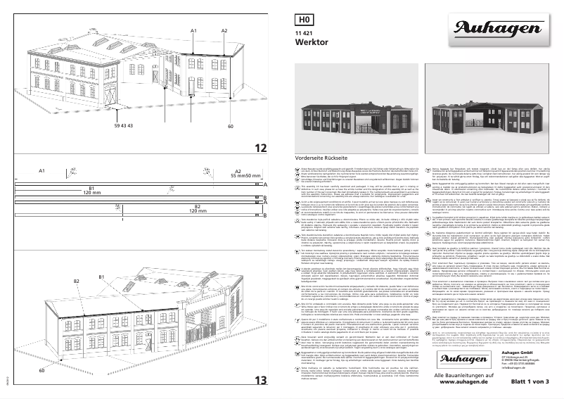 Page 1 de la notice Manuel utilisateur Auhagen 11421