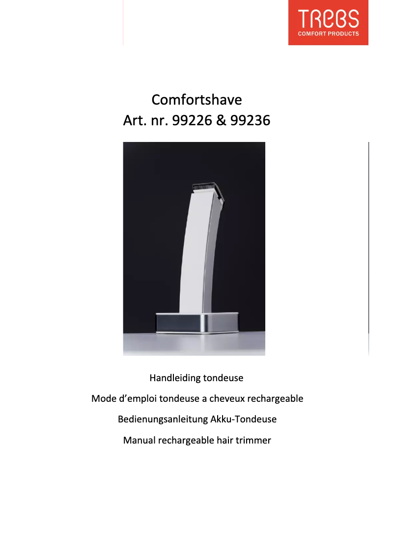Page 1 de la notice Manuel utilisateur Trebs Comfortshave 99226